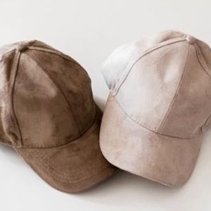 Suede baseball cap